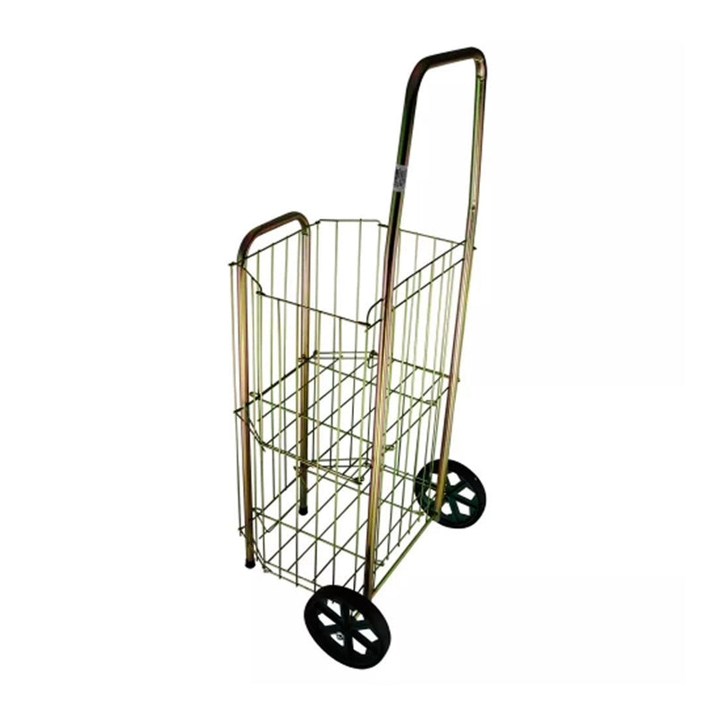 Carrinho de compras reforçado metal dourado